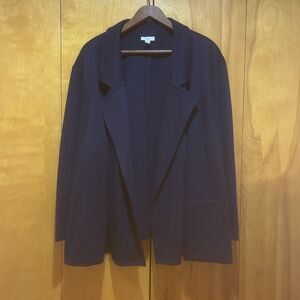 J.Jill Womens Ponte Knit Open Front Blazer Sweater‎ Navy Size 4X Classic Career